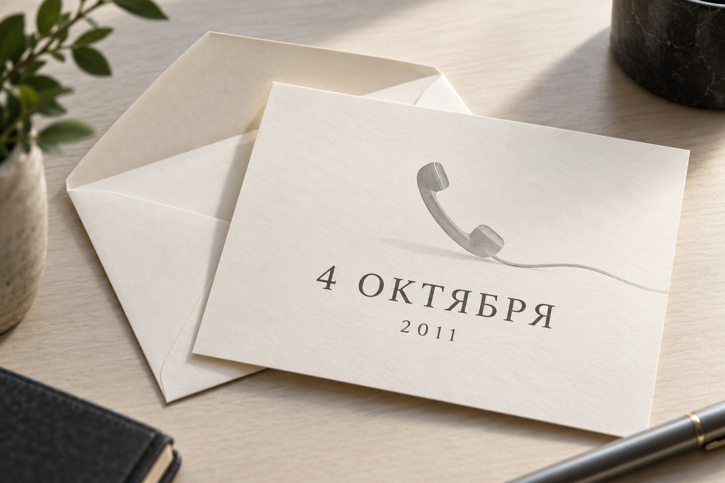 Символическая редакционная иллюстрация приглашения на презентацию 4 октября 2011 года, не подлинное приглашение Apple